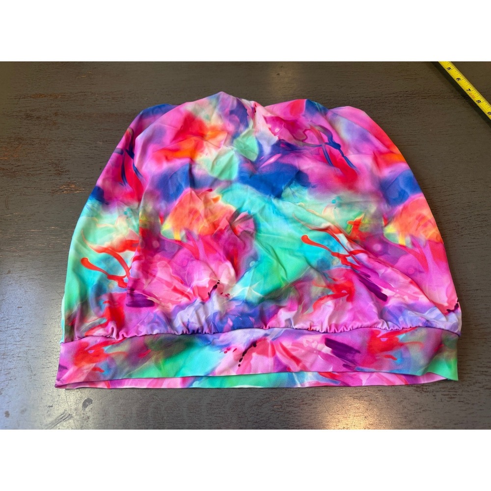 Venus Multi-Color Tie Dye Swim Skirt Bottom Size 10 Bubble Hem Built-in Brief